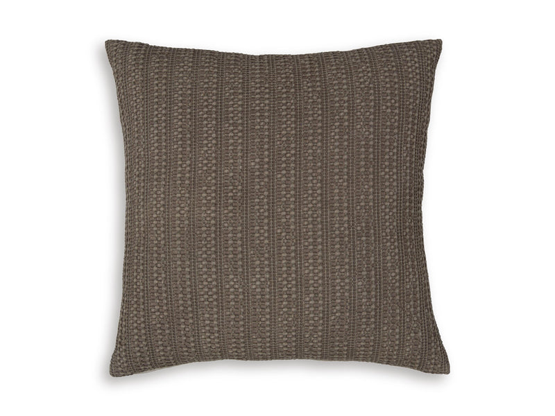 20-Inch Brown Woven Cotton Throw Pillow