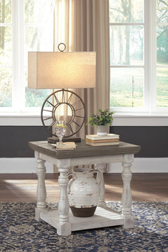 Gray/White, end table room view; lamp and accessories excluded - 2