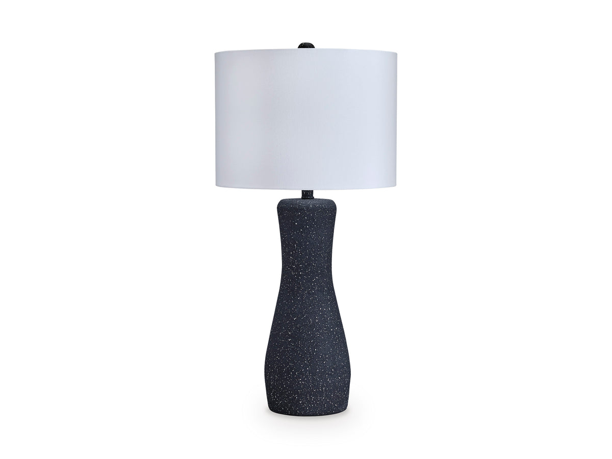 Black table lamp, full product view