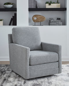 Pewter Performance Fabric Swivel Accent Chair, product view 5 - 5