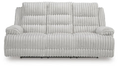 Alloy, complete power reclining sofa, closed front view - 1