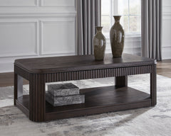 Warm Brown lift top coffee table with open shelf, product view 5 - 5