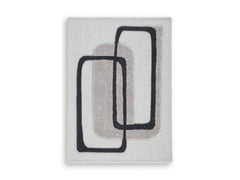 Ivory Taupe Charcoal 60.5" x 84", complete rug product view - 5