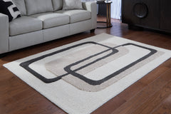 Ivory Taupe Charcoal 60.5" x 84", room view; furniture excluded - 6