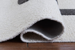 Ivory Taupe Charcoal 60.5" x 84", rolled rug backing detail - 8
