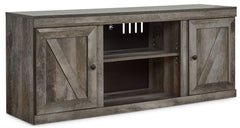 Gray TV stand, full product view - 1