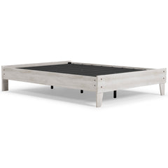 Whitewash / Full, complete platform bed frame; headboard and mattress excluded - 1