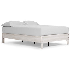 Whitewash / Full, platform bed with mattress and bedding, not included - 2
