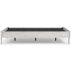 Whitewash / Full, side view of complete bare bed frame - 4