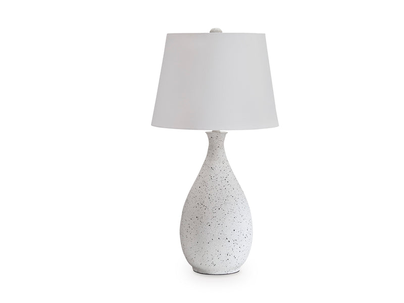 Wyattford White and Black Speckled Metal Table Lamp