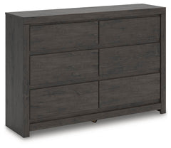 Charcoal / Six Drawer Dresser — complete product angled view - 1