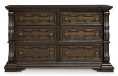Dark Brown, full front view of dresser - 3