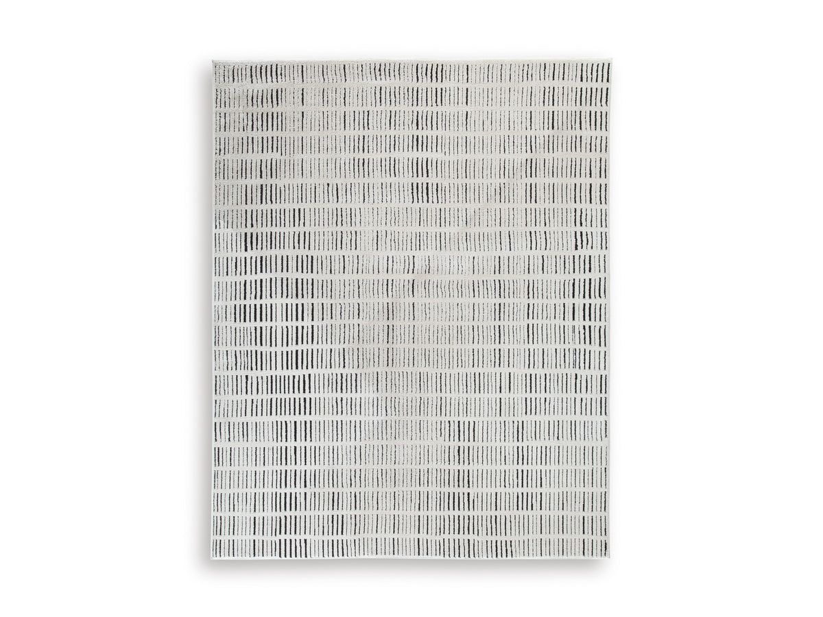Ivory/Black 95" x 119", complete rug product view