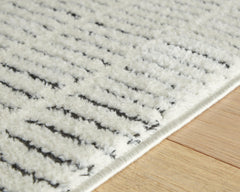Ivory/Black 95" x 119", pile and edge detail - 3