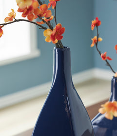 Navy 16.38-inch height vase, product view 3 - 6