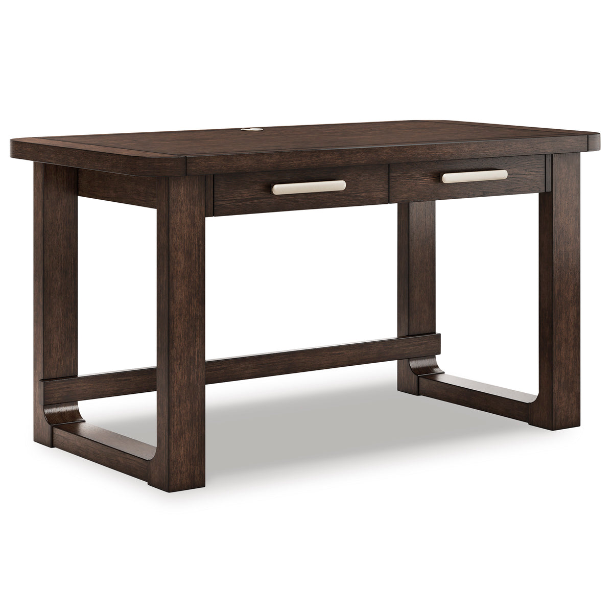 Dark Brown Home Office Desk, full product view