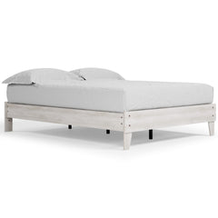 Whitewash / Queen, platform bed with mattress and bedding, not included - 7