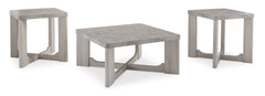 Whitewash three-piece table set, full product view - 1