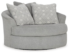 Cement, complete oversized swivel chair with included pillows - 1