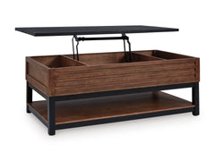 Warm Brown/Black Lift-Top Coffee Table, product view 4 - 4
