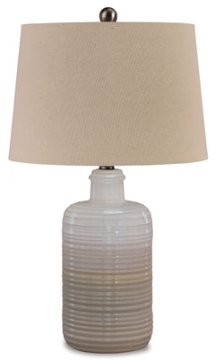 Taupe table lamp pair, product view 2 - 2