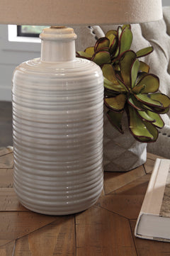 Taupe table lamp pair, product view 4 - 4