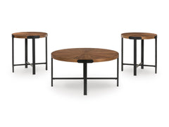 Brown three-piece table set, product view 2 - 2