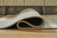 Taupe/Gray/Caramel 60.63" x 83.63", rolled rug backing detail - 8