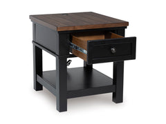 Brown/Black Charging End Table, product view 2 - 2