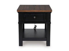 Brown/Black Charging End Table, product view 3 - 3