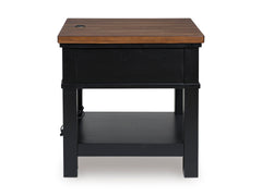 Brown/Black Charging End Table, product view 5 - 5