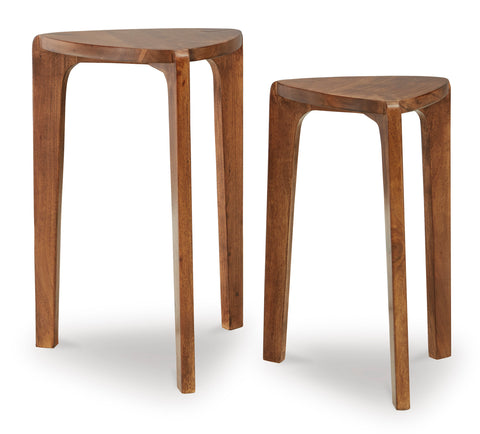 Brynnleigh Medium Brown Solid Wood Nesting Tables, Set of 2