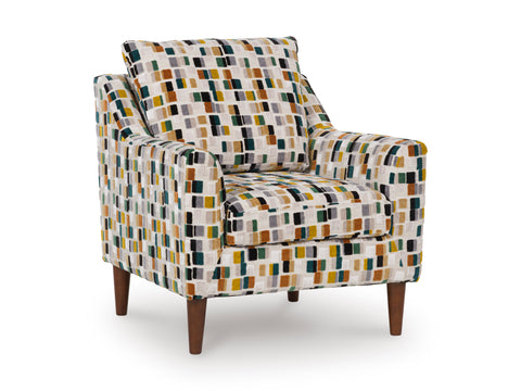 Multicolor Block Pattern Accent Chair