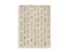 Tan/Brown/White 59" x 83.25", complete rug product view - 5