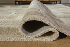 Tan/Brown/White 59" x 83.25", rolled rug backing detail - 8