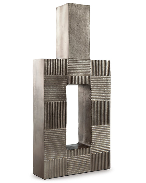 Wrengrove Tall Nickel-Tone Open Rectangle Vase