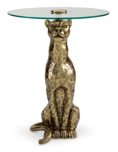 Antique Gold Finish Accent Table, product view 2 - 2