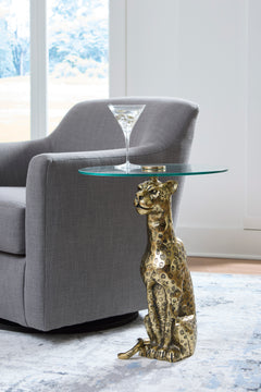 Antique Gold Finish Accent Table, product view 5 - 5