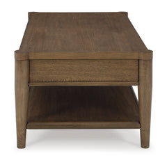 Brown Two-Drawer Coffee Table, product view 3 - 3