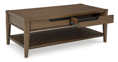 Brown Two-Drawer Coffee Table, product view 4 - 4