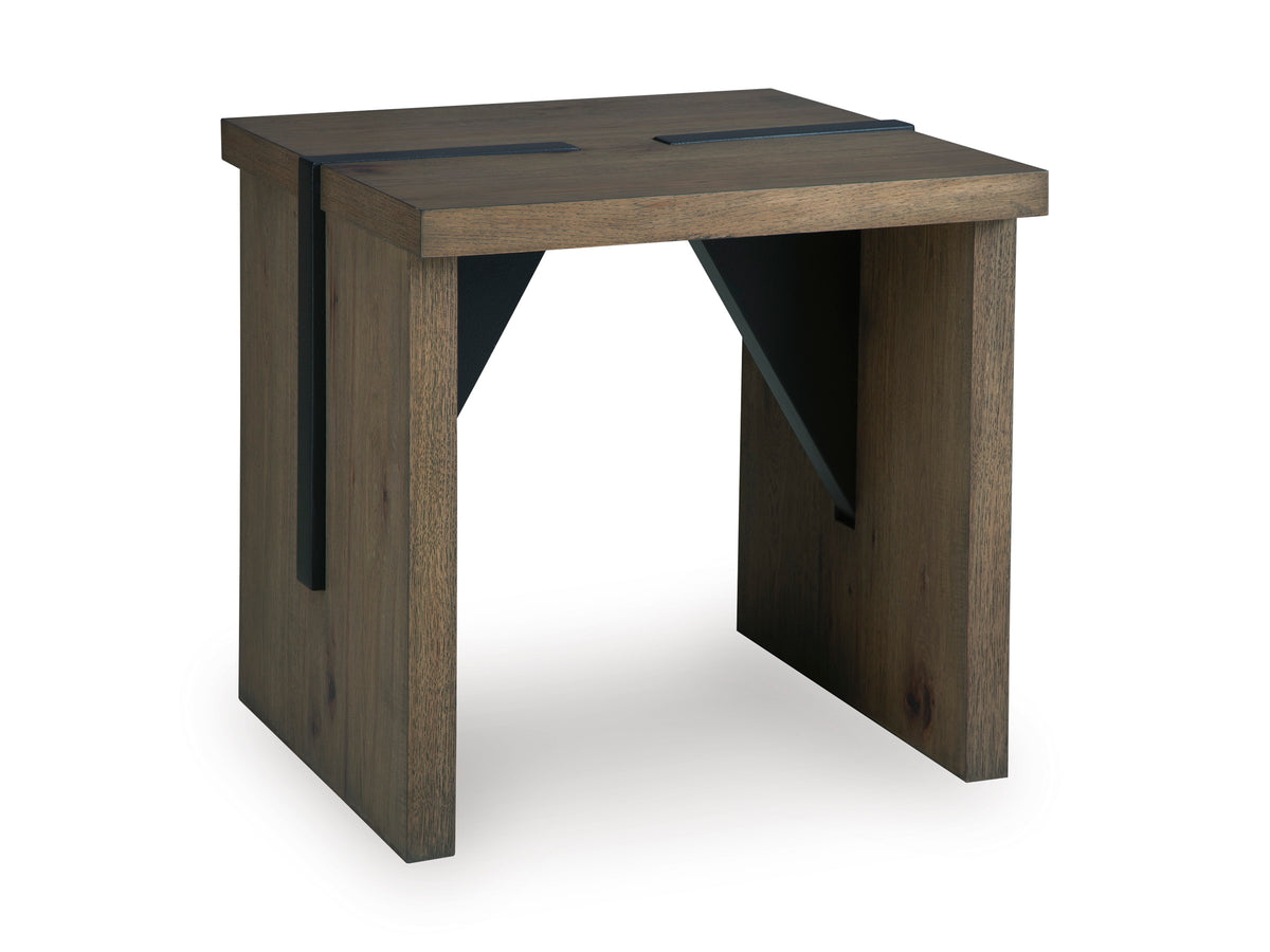 Light Brown Square End Table, full product view