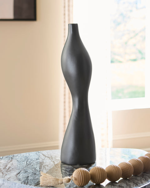 Judsen Black Sculptural Paper Composite Vase