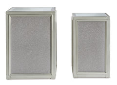 Silver Finish two-piece nesting table set, product view 2 - 2