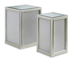 Silver Finish two-piece nesting table set, product view 3 - 3