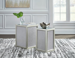 Silver Finish two-piece nesting table set, product view 4 - 4