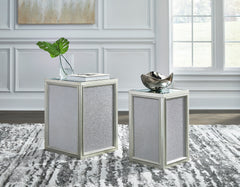 Silver Finish two-piece nesting table set, product view 5 - 5