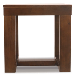 Dark Brown square end table with open frame base, product view 2 - 2