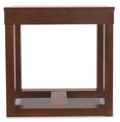 Dark Brown square end table with open frame base, product view 3 - 3