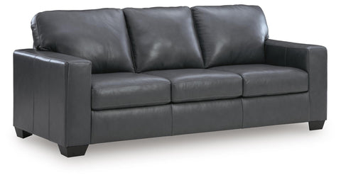 Clean-Line Leather-Match Sofa in Admiral or Caramel