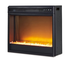 Black, complete fireplace insert with included crystal media - 1
